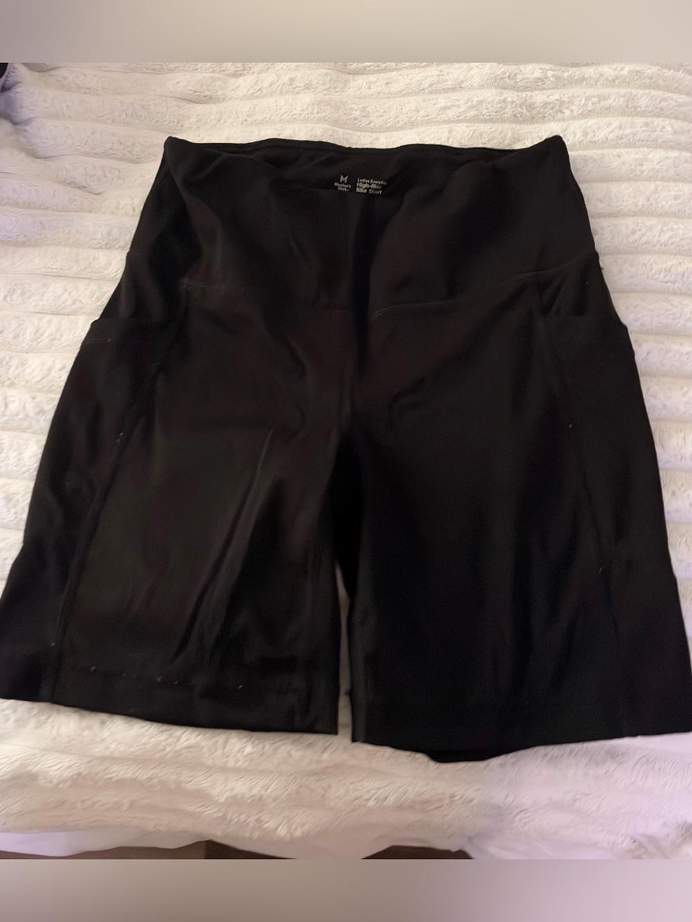 High-Rise Black Bike Shorts with Supportive Waistband